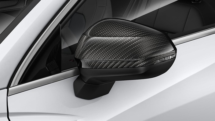 Audi exclusive high-gloss carbon black exterior mirror housings