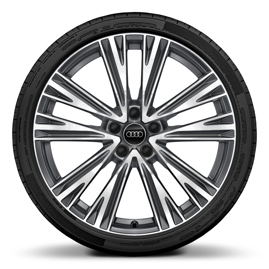 Wheels, 5-spoke V-style, Graphite Gray, diamond-turned, 8.5J x 20, 255/40 R20 tires
