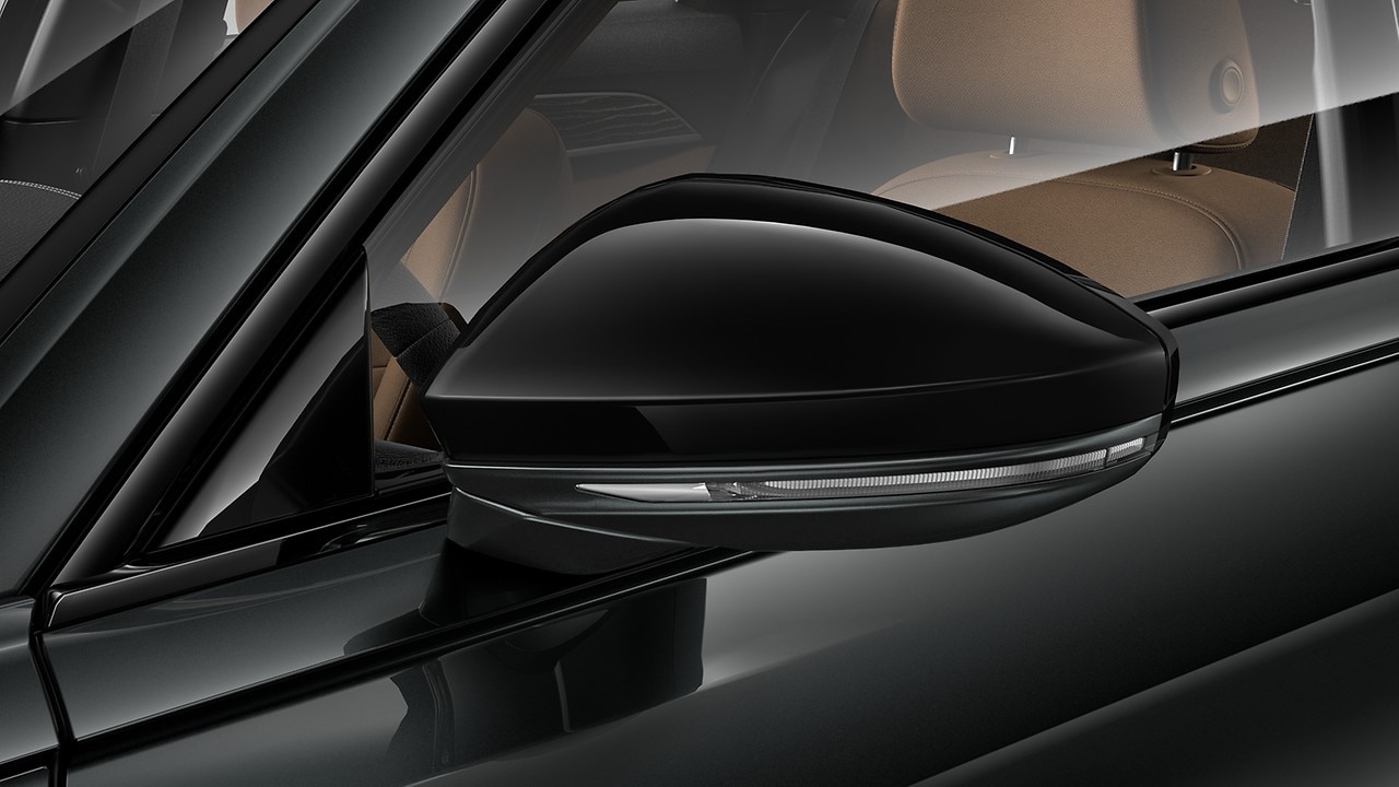 Carca&ccedil;a do espelho retrovisor externo em Preto Brilhante