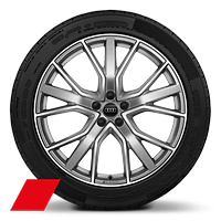 Jantes en alliage l&eacute;ger Audi Sport &agrave; 5 branches en V, Star design, finition platine, 9,5 x 21