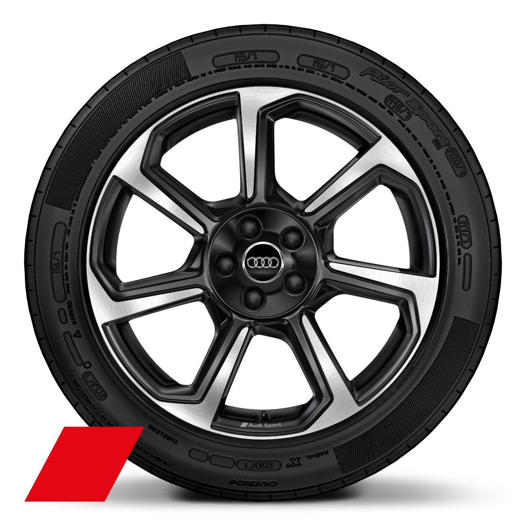 Jantes de liga leve Audi Sport 8,5J x 19, com 7 bra&ccedil;os em preto antracite com pneus 255/40 R19