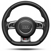 R8 leather-covered multifunction sports
steering wheel, 3-spoke, flat-bottomed