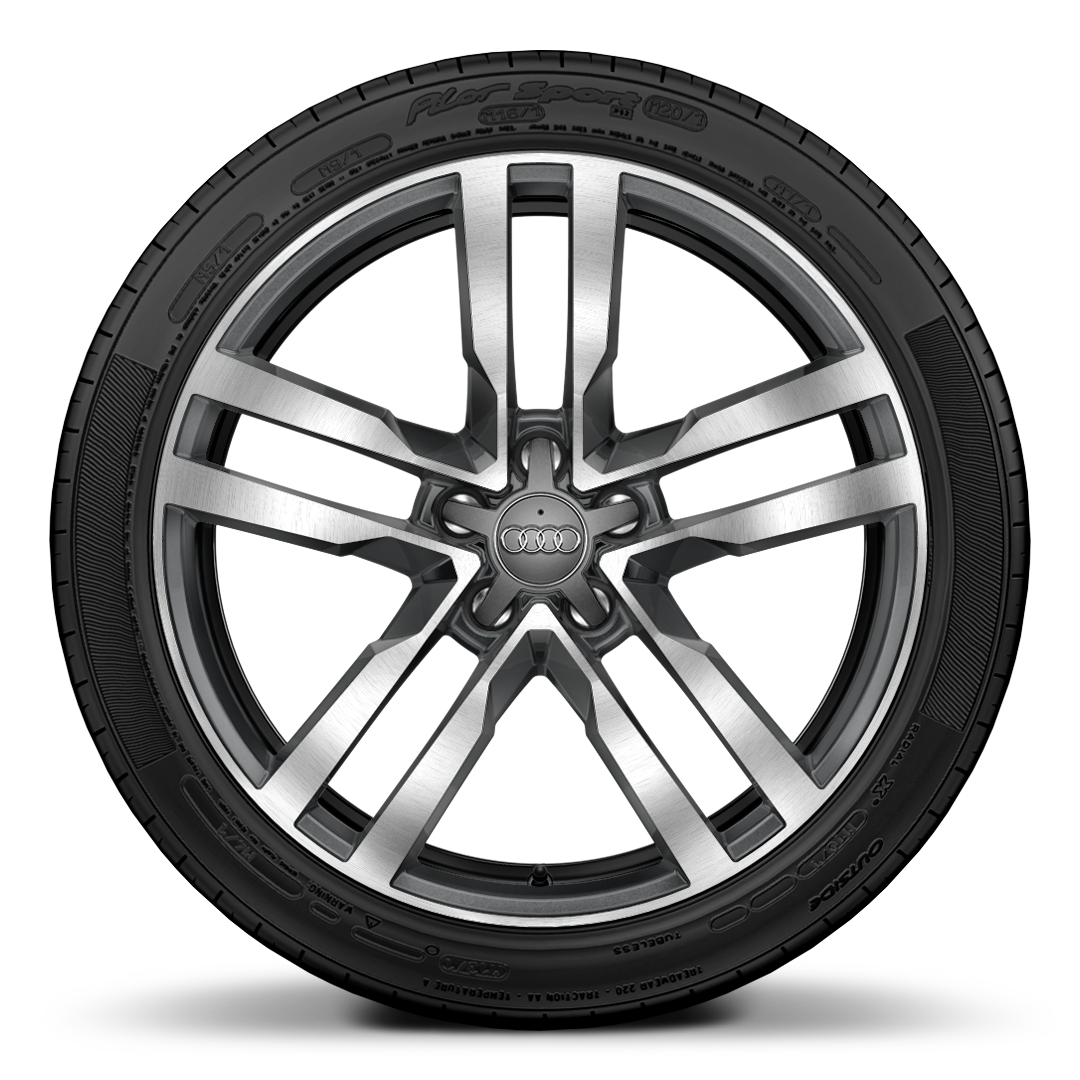19&quot; x 9J 5-arm star style, partly polished forged alloy wheel with 245/35 R19 tyres