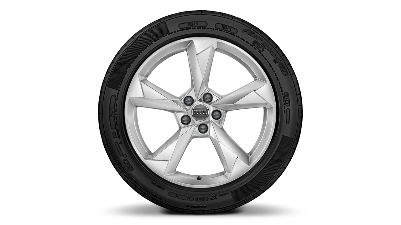 Rodas de inverno de alum&iacute;nio fundido em design din&acirc;mico de 5 bra&ccedil;os, tamanho 7J x 19 com pneus 235/50 R19