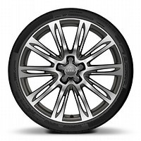 20" 10-parallel-spoke design wheels with 265/35 summer performance tires