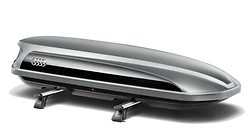 Ski and luggage box, platinum grey with brilliant black side blade, 405L