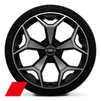 Obręcze kół ze stopu metali lekkich Audi Sport  7.5Jx18&quot;, 5 - ramienne, czarne metalizowane, styl Y, z oponami 215/40 R18. 3-letnie ubezpieczenie opon w cenie.