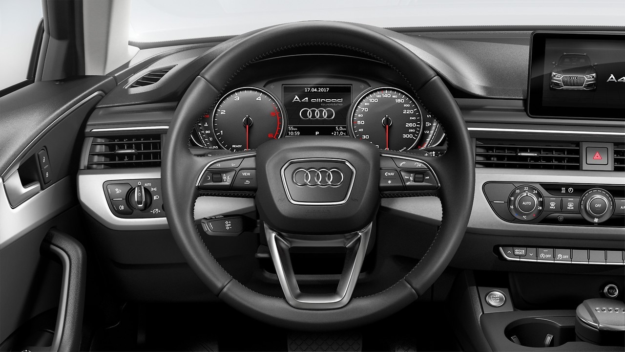 High multifunction 3-spoke leather trimmed steering wheel