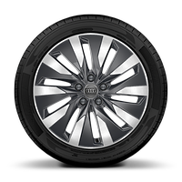 Jantes de liga leve 18" com 10 bra&ccedil;os aero, cinzento contraste e parcialmente polidas e pneus 225/55 R18