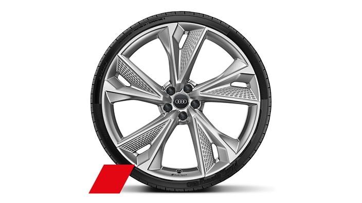 22" 5-V-spoke structured design cast aluminum wheels