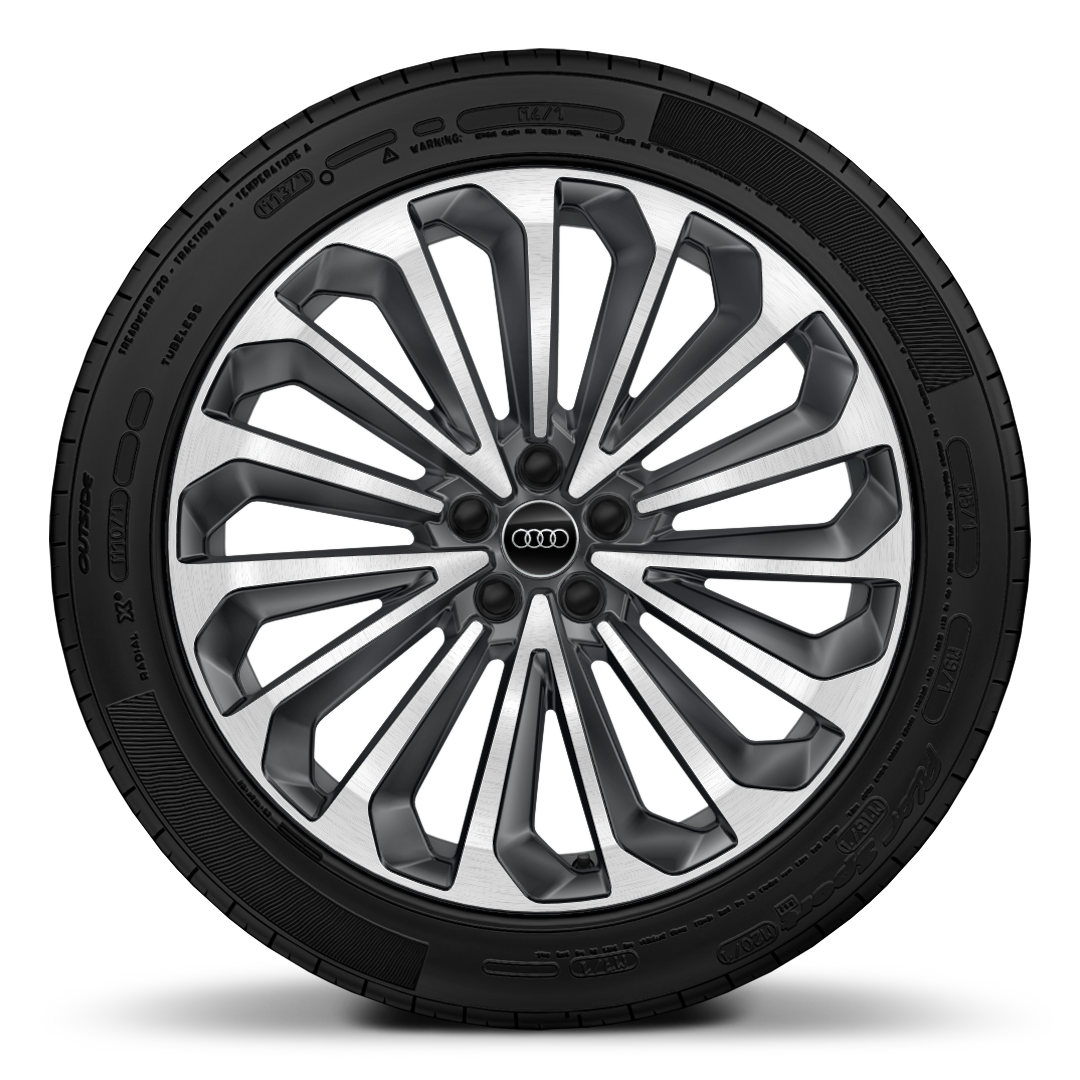 21&quot; 9.5J &apos;15-spoke&apos; contrasting grey design alloy wheels with 265/45 R 21 tyres