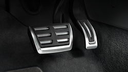 Pedal caps in stainless steel, for vehicles with an automatic gearbox