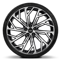 Rodas de alum&iacute;nio fundido Audi Sport em design Evo 10 raios em Y, Preto, poli. por torn., 9J x 21 pneus 265/35 R21