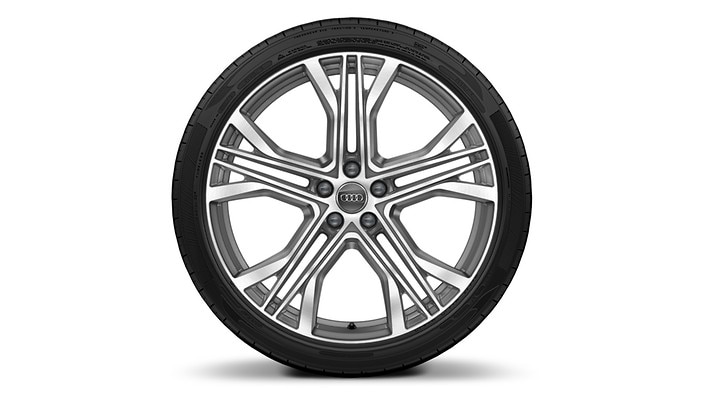 21" 5-V-spoke-star design contrast Gray polished wheels