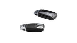 Key cover myth black, with Audi rings, for keys without chrome clip