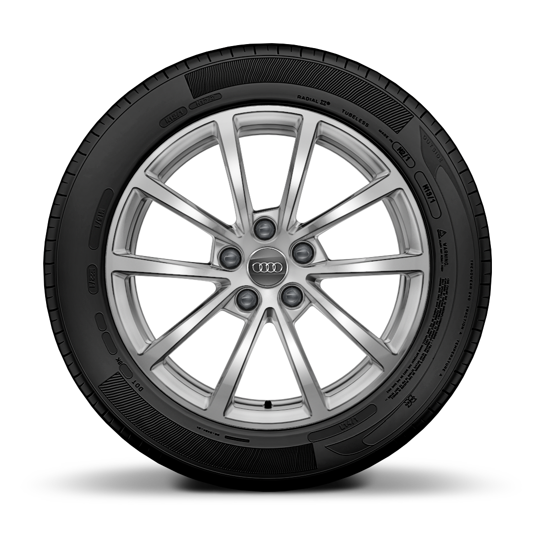 Jantes de liga leve de 17&rdquo; com design de10 raios e pneus 225/55 R17