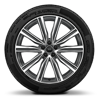 Alloy wheels, 5-spoke V-style (S style), Graphite Gray, diam.-turned, 10.0J x 21, 285/45 R21 tires