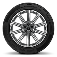 Cerchi in lega di alluminio design 10 razze a stella, grigio contrasto, parzialmente lucici, 9J x 20 con pneumatici 285/45 R 20