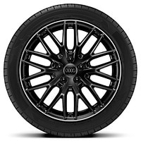 Audi sport cast aluminum alloy wheels, 10-Y-spoke design, gloss black, size 8J x 18