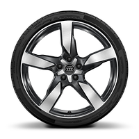 Jantes de liga leve Audi Sport 20" com 5 bra&ccedil;os poligonais, em preto antracite e pneus 255/40 R20