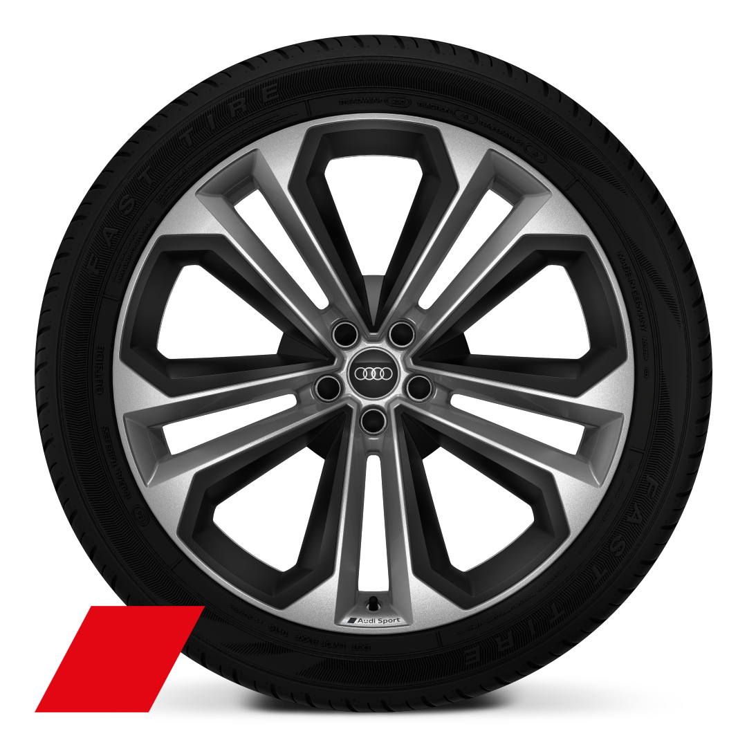 Audi sport wheels, 5-double-spoke module style, Matte Structure Grey inserts,10.0J x 22, 285/40 R22 tyres