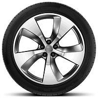 21" 5-Arm Turbine design wheels with Contrast Grey finish, size 9.5J x 21, with 285/40 performance tires