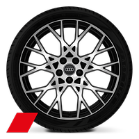 19" - Jantes, style à 10 branches en croix, Noir Métallisé, tournées brillantes, 9,0J|8,0J x 19, pneus 265/30|245/35 R19