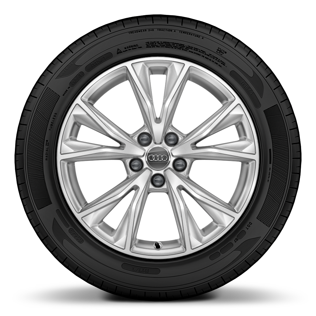 Jantes de liga leve de 18" com design de 5 raios em V e pneus 235/55 R18