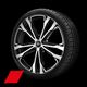 Räder Audi Sport, 5-Doppelspeichen, schwarz metallic, glanzgedreht, 8,5Jx20, Reifen 245/35 R20