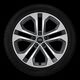 Cerchi in lega Audi Sport, design a 5 doppie razze, grigio grafite, torniti lucidi 8 J x 18 con pneumatici 225/40 R 18
