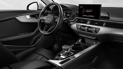 Accent surfaces in painted gloss black finish