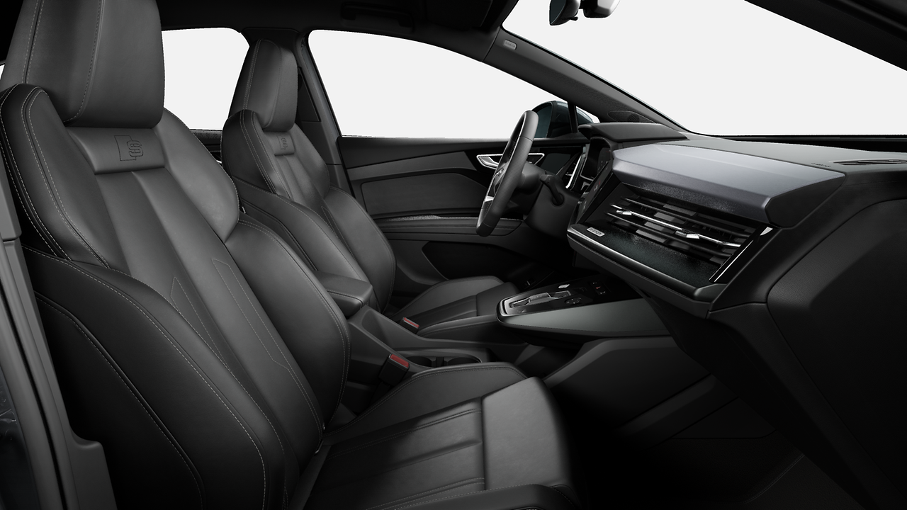 Interior S line con asientos deportivos en combinación de cuero/cuero sintético en negro