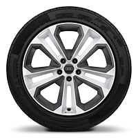 Rodas alu.fund. Audi Sport em design m&oacute;dulo 5 raios duplos em Branco, inser. Cinza Platina, 8J x 19, 235/40 R19