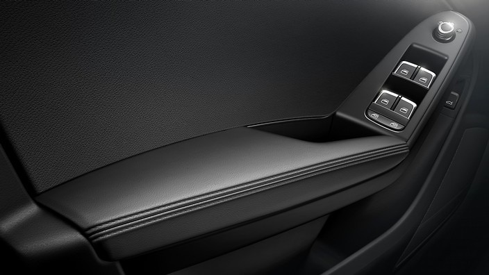 Leather door armrests