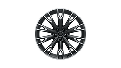 Cast aluminium wheel in 10-arm talea design, matt black, high-gloss turned finish, 9.5 J x 21