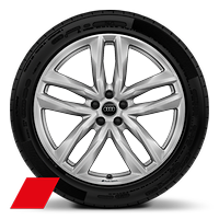 Obręcze kół ze stopu metali lekkich Audi Sport 9,5Jx21&quot;, 5 -ramienne, z podwójnymi ramionami, z oponami 285/40 R21. 3-letnie ubezpieczenie opon w cenie.
