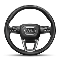 Leather-wrapped multi-function Plus steering wheel, 3-spoke, with shift paddles