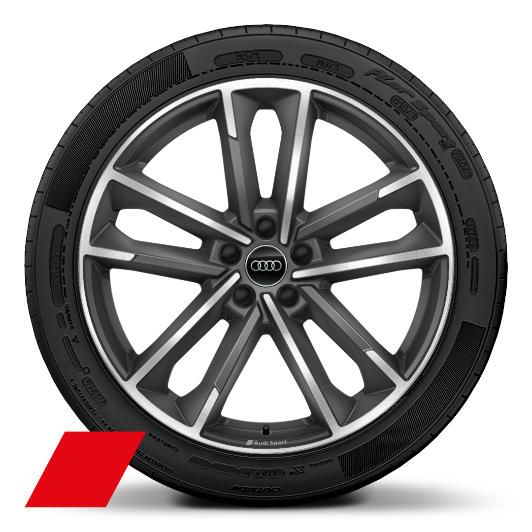 20&quot; x 8.5J, Audi Sport cast aluminium wheels in 5-double-arm design, high sheen / matt titanium look