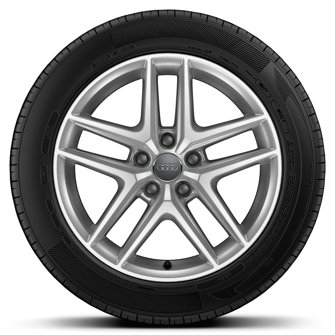 17&quot; x 7.5J &apos;5-parallel V spoke&apos; design alloy wheels with 225/55 R17 tyres
