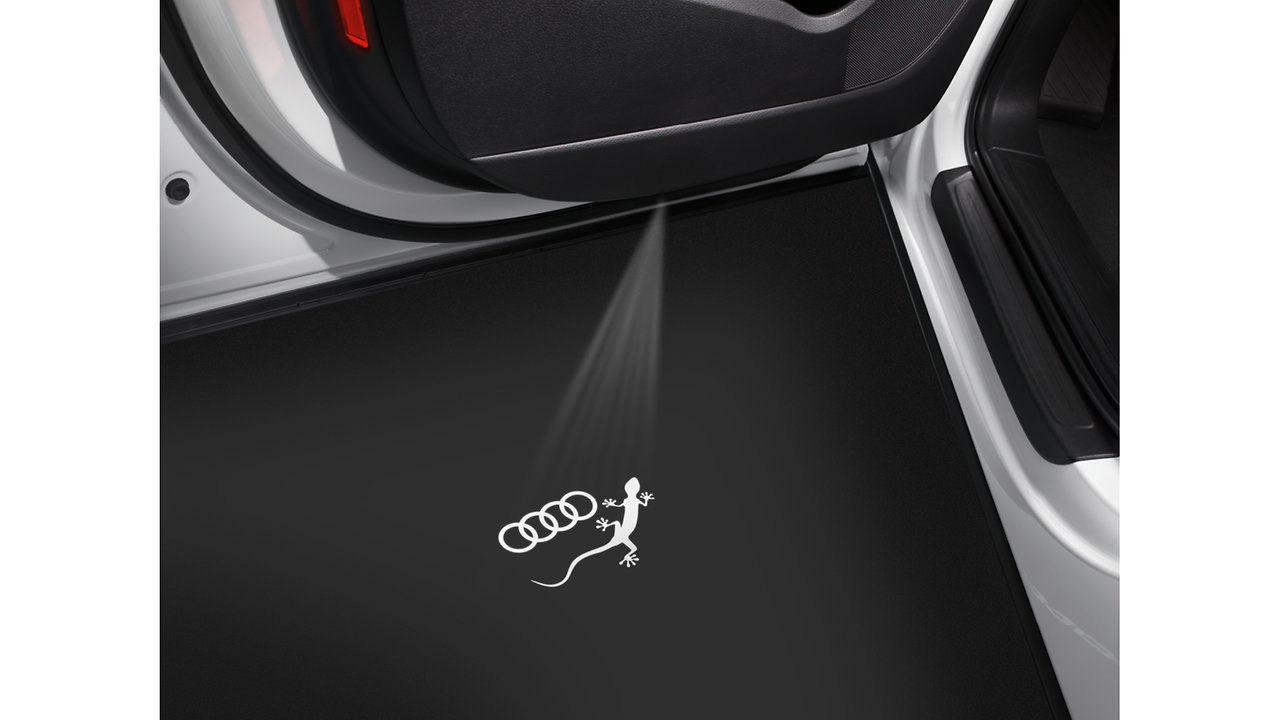 Einstiegs-LED Audi Ringe mit Gecko, für Fahrzeuge mit LED-Einstiegsleuchten