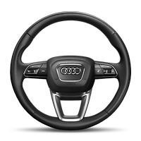 Leather-wrapped multi-function Plus steering wheel, 3-spoke, with steering wheel heating