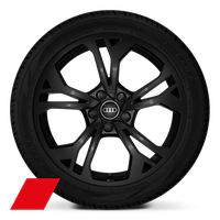 Lichtmetalen velgen Audi Sport 8x18 in 5 Y dubbel spaken design zwart metallic, banden 225/40 R18