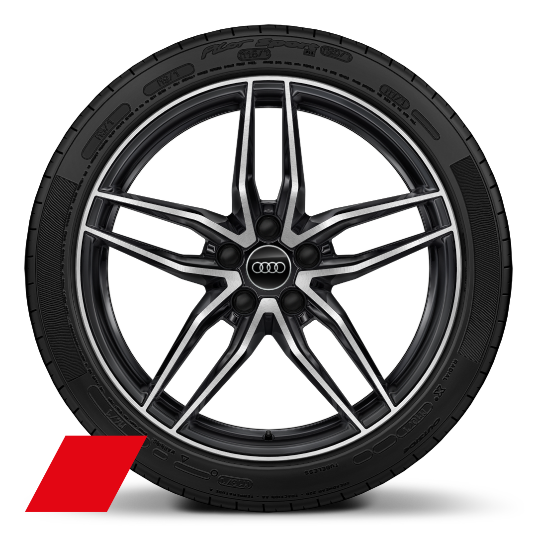 Wheels, 5-double-spoke style, Anthracite Black, diamond-turned, 8.5J|11.0J x 19, 245/35|295/35 R19 tires