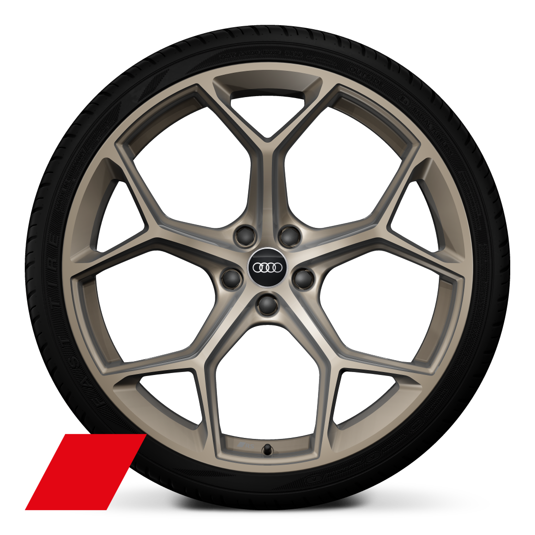 22&quot;x 10.5J Five spoke Y-style matt neodymium gold alloy, 285/30 R22 tyres