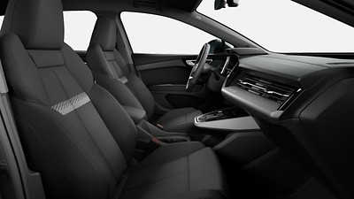 Interior with sports seats in black fabric