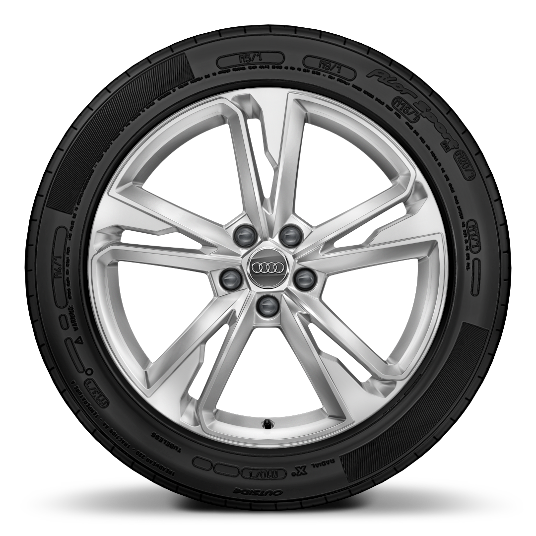 Jantes de liga leve 7J x 19, com 5 raios duplos din&acirc;micos e pneus 235/50 R19