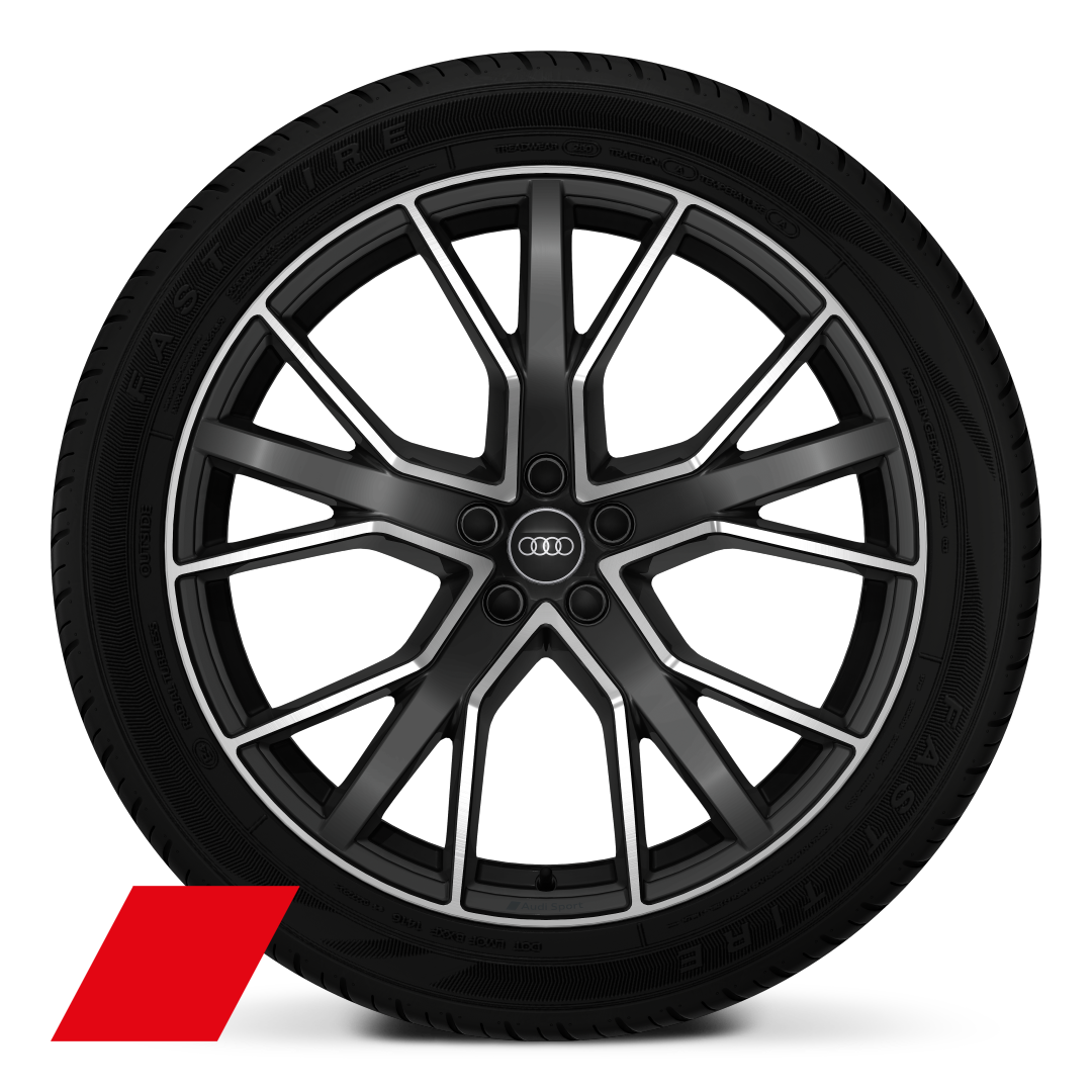 22&quot; x 10J &apos;5-V-spoke star&apos; design alloy wheels in gloss anthracite black with 285/40 R22 tyres