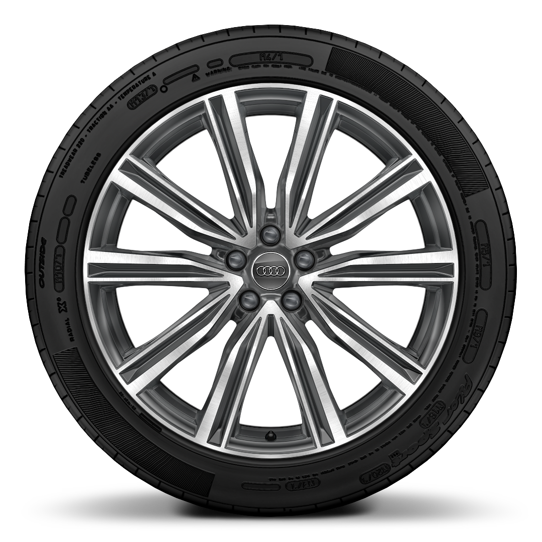 21" 5-V-spoke design, graphite gray wheels 