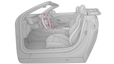 Bedienelemente in Alcantara/Leder-Kombination mit 12-Uhr-Markierung Audi exclusive