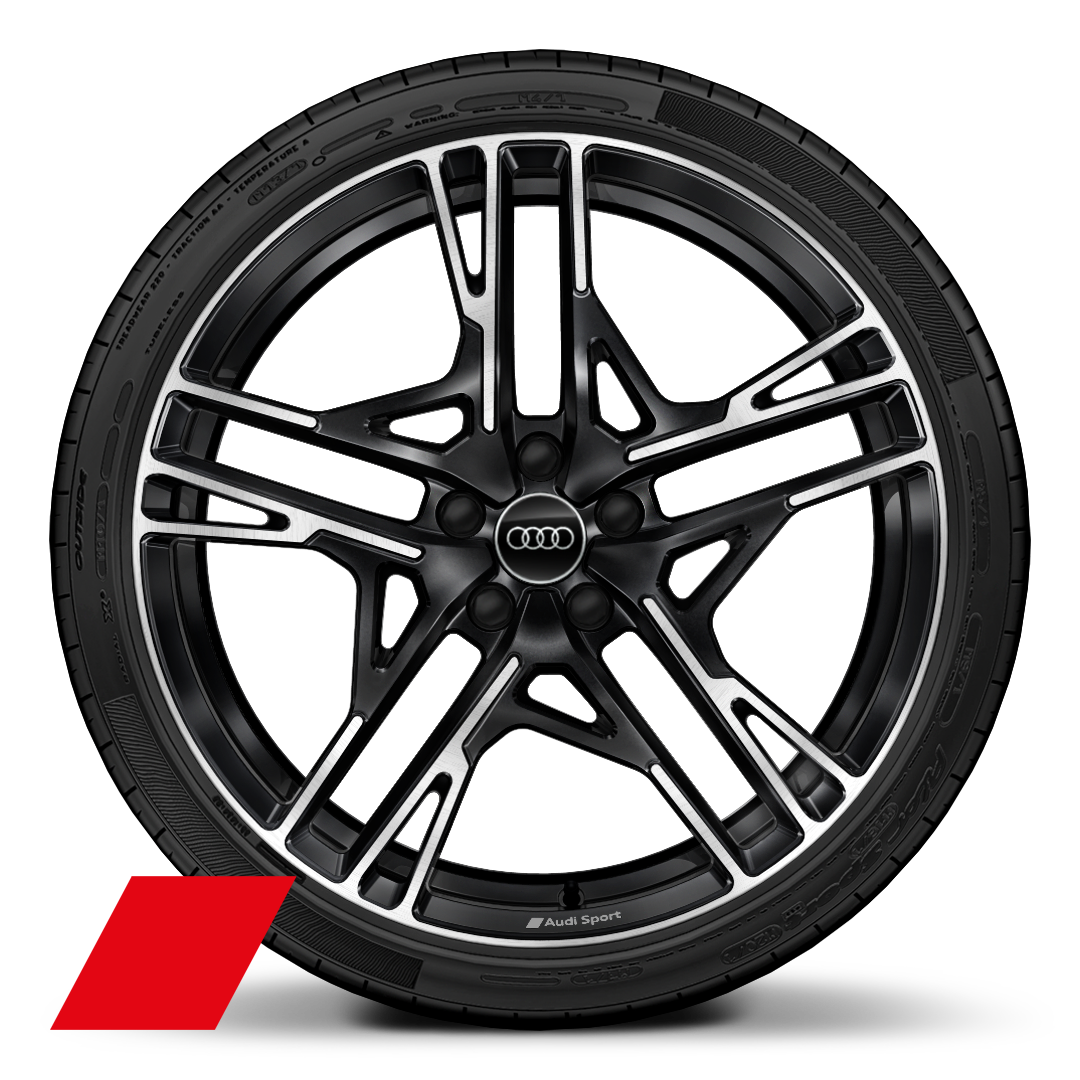 20&quot; &apos;5 twin-spoke dynamic&apos; design aluminium wheels in gloss anthracite black, diamond cut finish